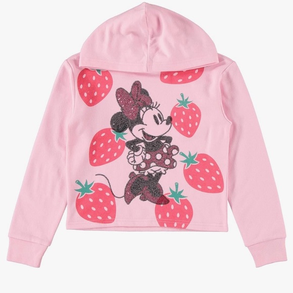 Disney Minnie Mouse Strawberry Sequin Hoodie Sweatshirt Pullover Size 6/6x - Picture 7 of 9